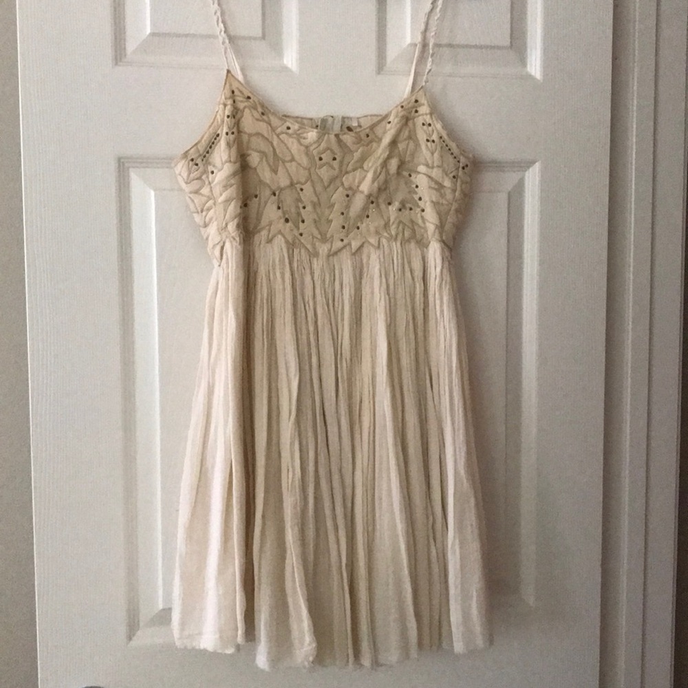 Free People Gauzy Embroidered Beaded Dress